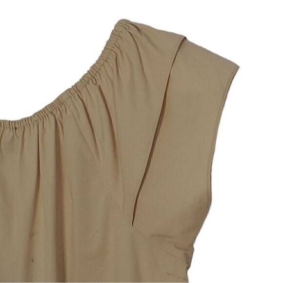 NWT DKNY Straw black off shoulder elastic neckline tiered short sleeves - Picture 10 of 16